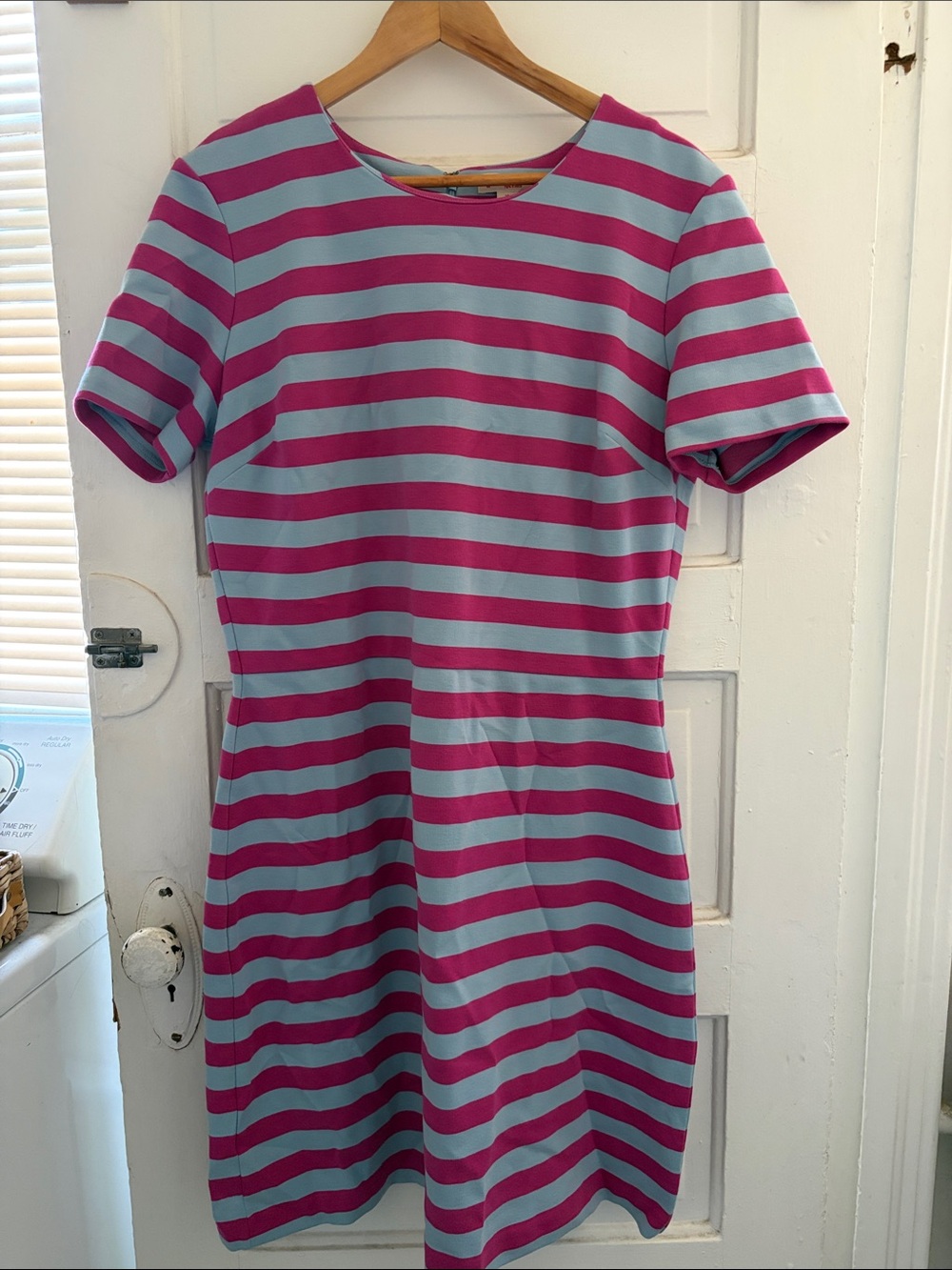 Brooks Brothers Pink and Light Blue Striped Short Sleeve Dress